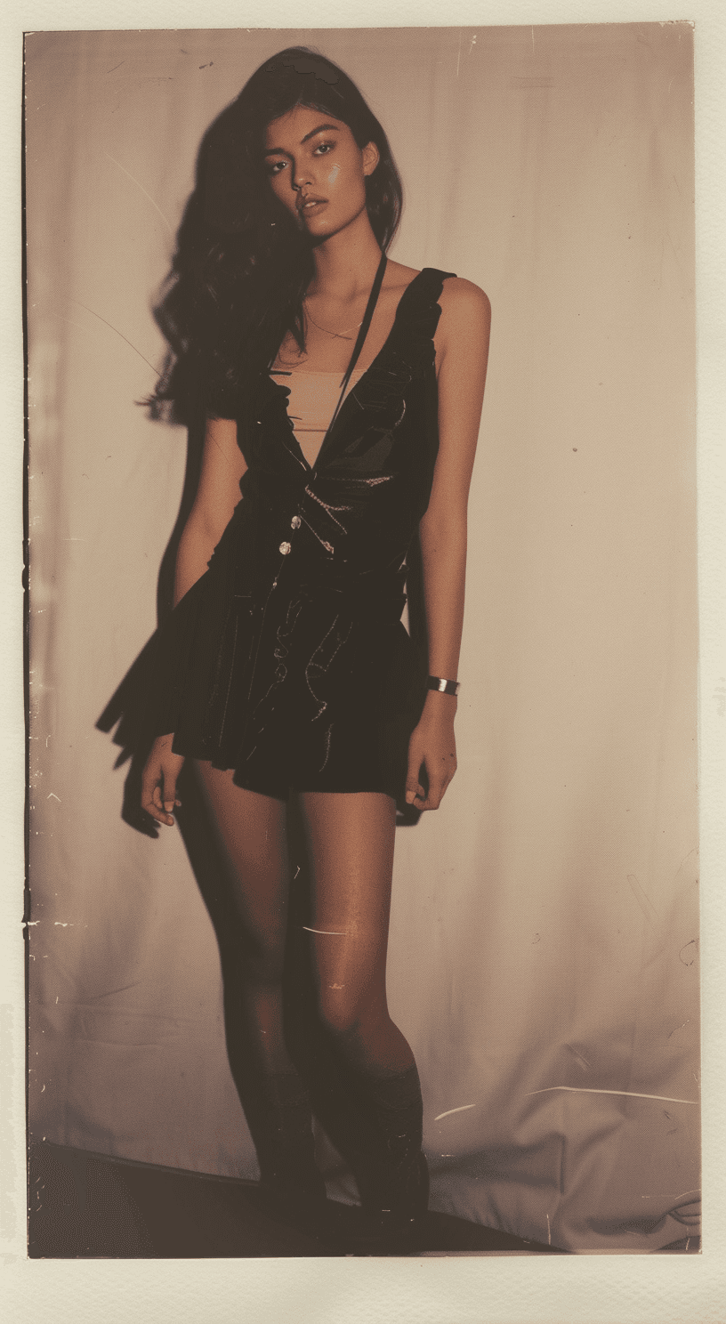 AI generated: female model, full body, Polaroid proof for a Chanel fashion shoot, hyper-realistic, lifelike --ar 3...