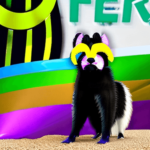 AI generated: anthro skunk with purple fur, forcing a feral dog to have sex, cumming in ass,gay,porn,rape