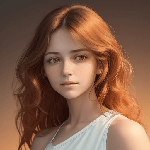 AI generated: A close-up portrait of a woman with a serene expression, positioned slightly angled to the left with...
