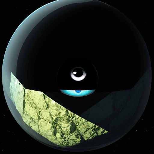 AI generated: an alien made of crystal::2 big shiny black eyes, soulful eyes::planet in the background --v 4 --q 2...