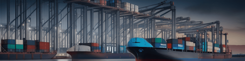 AI generated: A visually striking LinkedIn banner image designed for a professional in the supply chain industry. ...
