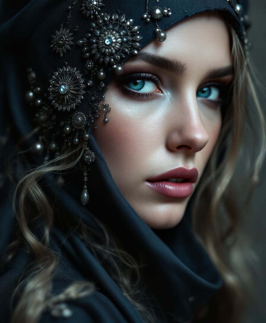 AI generated: A imagem retrata uma figura uma mulher com uma aparência mística e intrigante. A mulher esta em clos...
