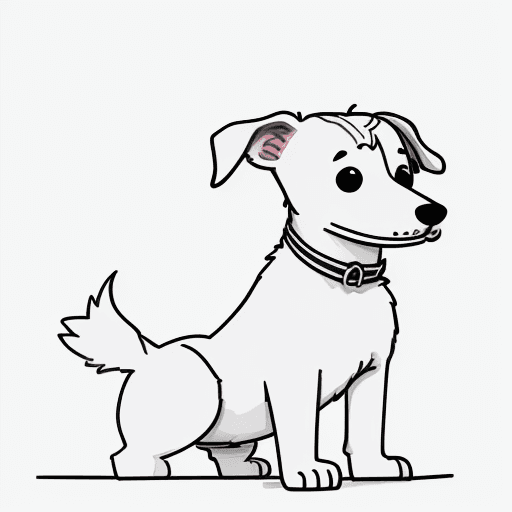 AI generated: A drawing of a dog "Jack Russell" in one-line drawing, figure outline only, single line, simple, in ...