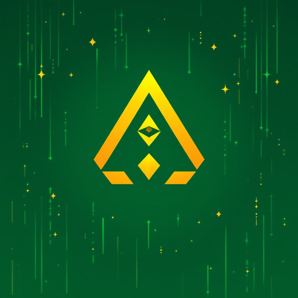 AI generated: Arbitrow" logo, crypto investment logo, modern& luxury, luxury green and black and golden yellow, cr...