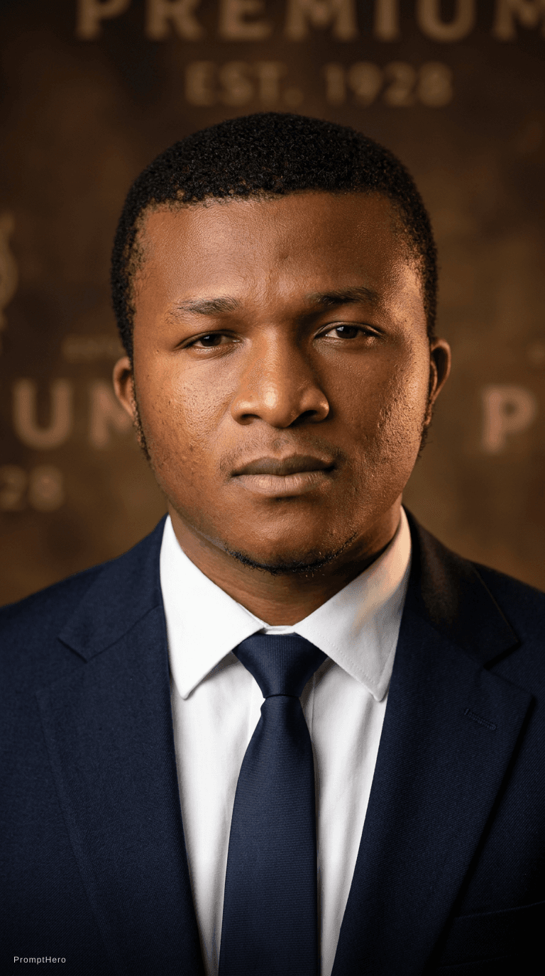 AI generated: Create a close‑up, zoomed‑in portrait of a fictional person with natural skin tones and clean, balan...