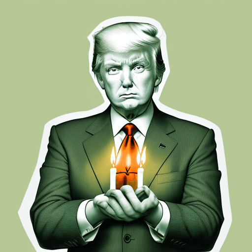 AI generated: a pencil artist illustration of donald trump celebreting another green day in the stock market by ho...
