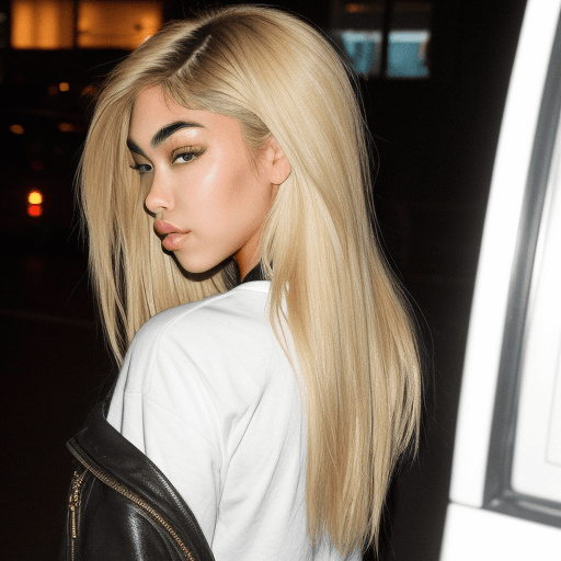 AI generated: madison beer blonde