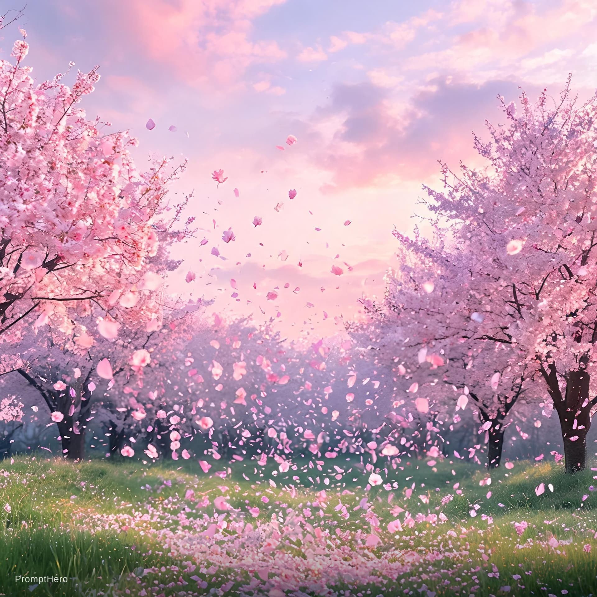 AI generated: Flower raining
