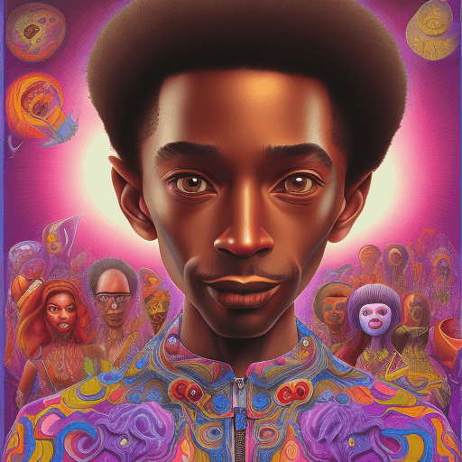 AI generated: artwork by Alan Aldridge
portrait of a person by Aaron McGruder ar 2:3
