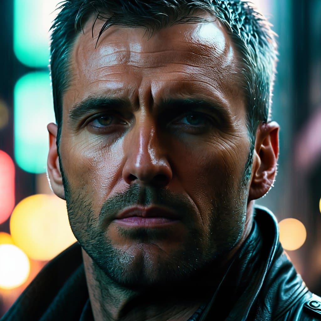AI generated: epic realistic, portrait art of blade runner 8 k ultra realistic, lens flare, atmosphere, glow, deta...