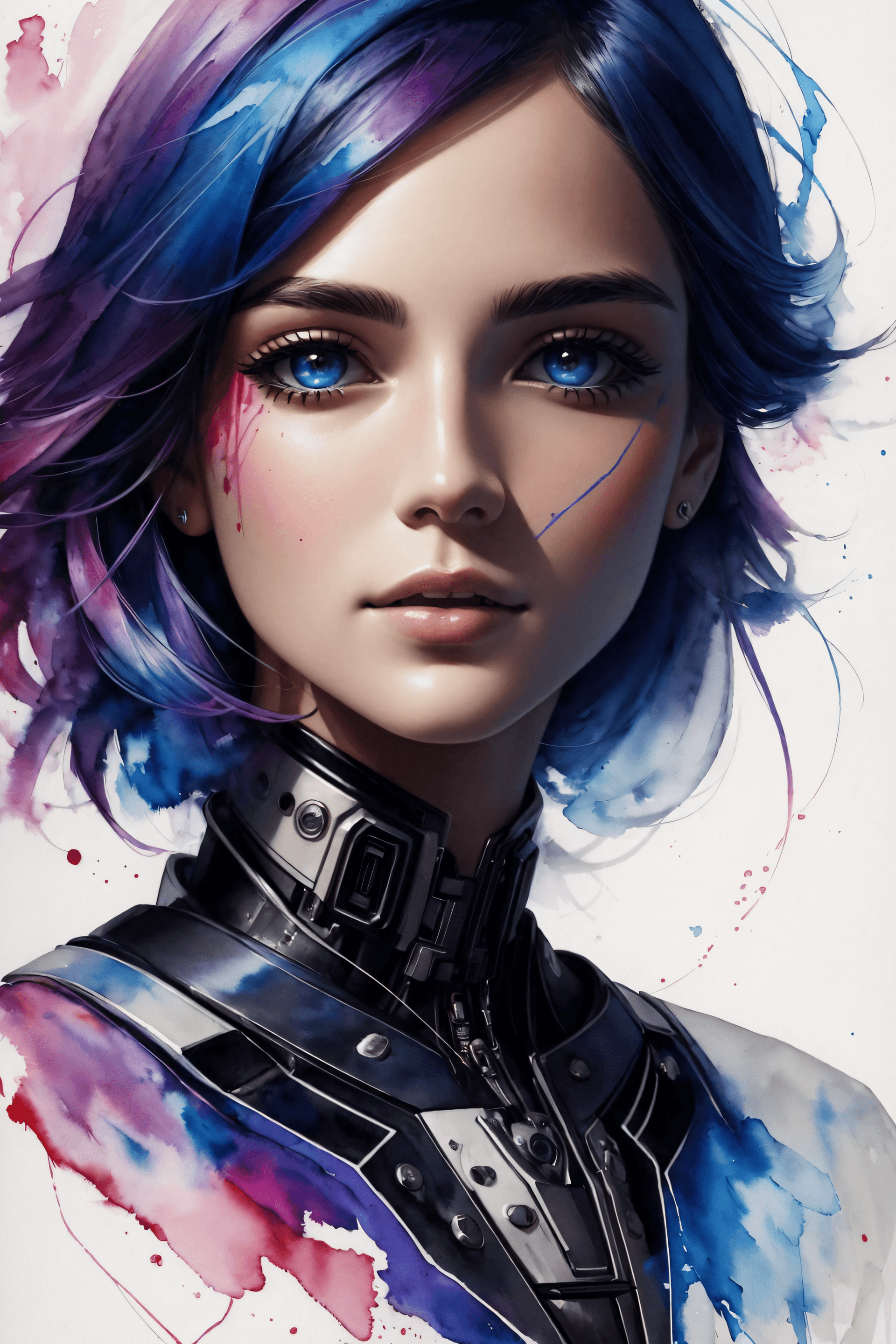 AI generated: Portrait of [pretty woman: robot:0.5] | centered| intricate| highly detailed| breathtaking beauty| p...