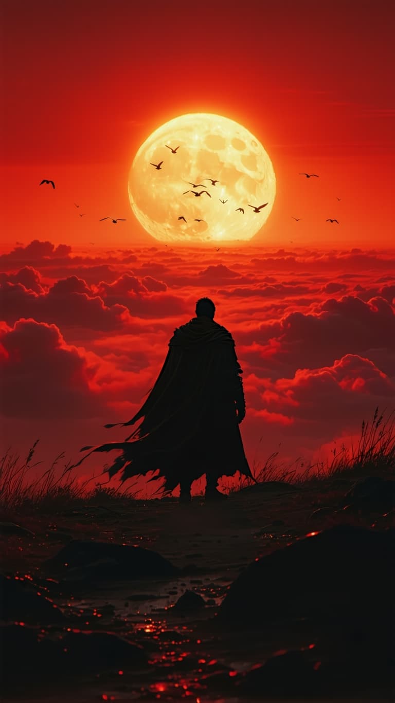 AI generated: "The sun is setting, its crimson and amber light stretching across the horizon like the final breath...