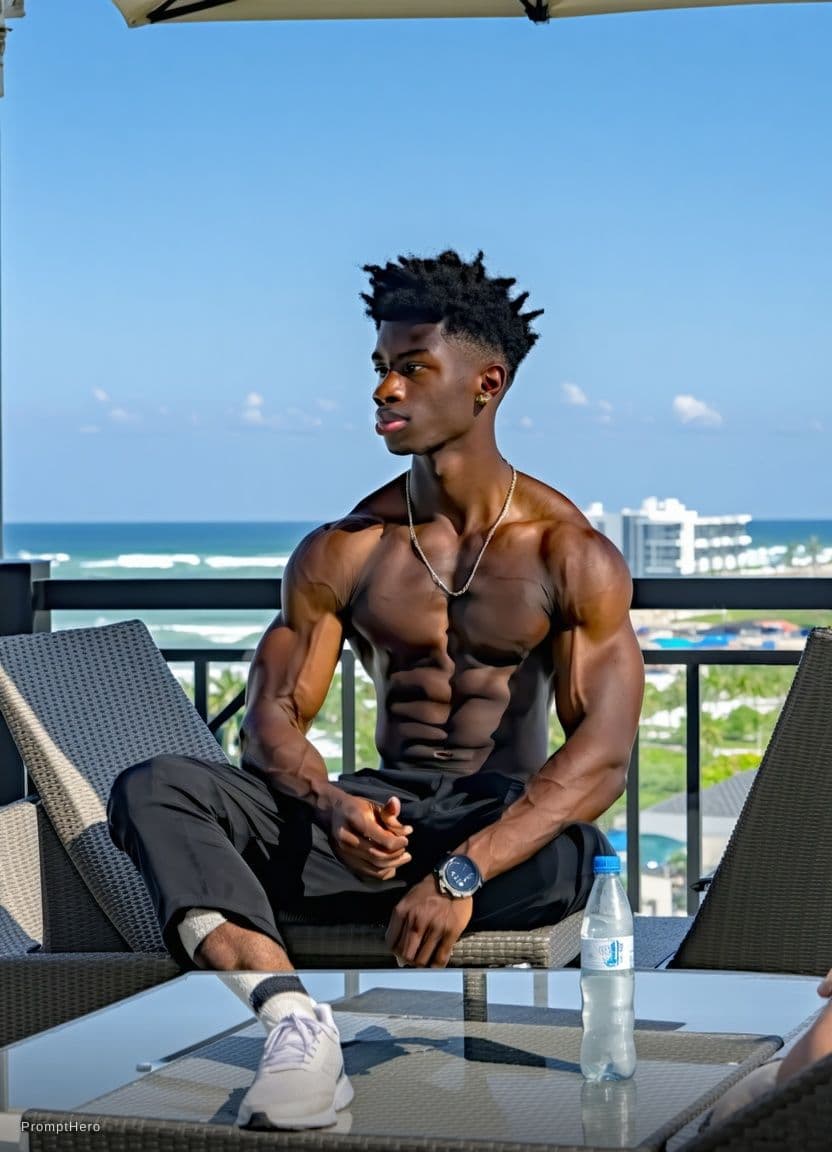 AI generated: Make me shirtless skinny with lean muscles