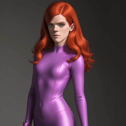 AI generated: Rose Leslie wearing a Daphne Blake costume.