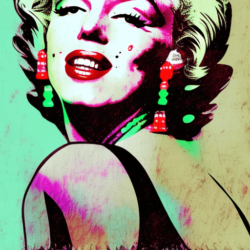 AI generated: Marilyn Monroe, T-Shirt, lofi colors, lofi vibes, extra eyes