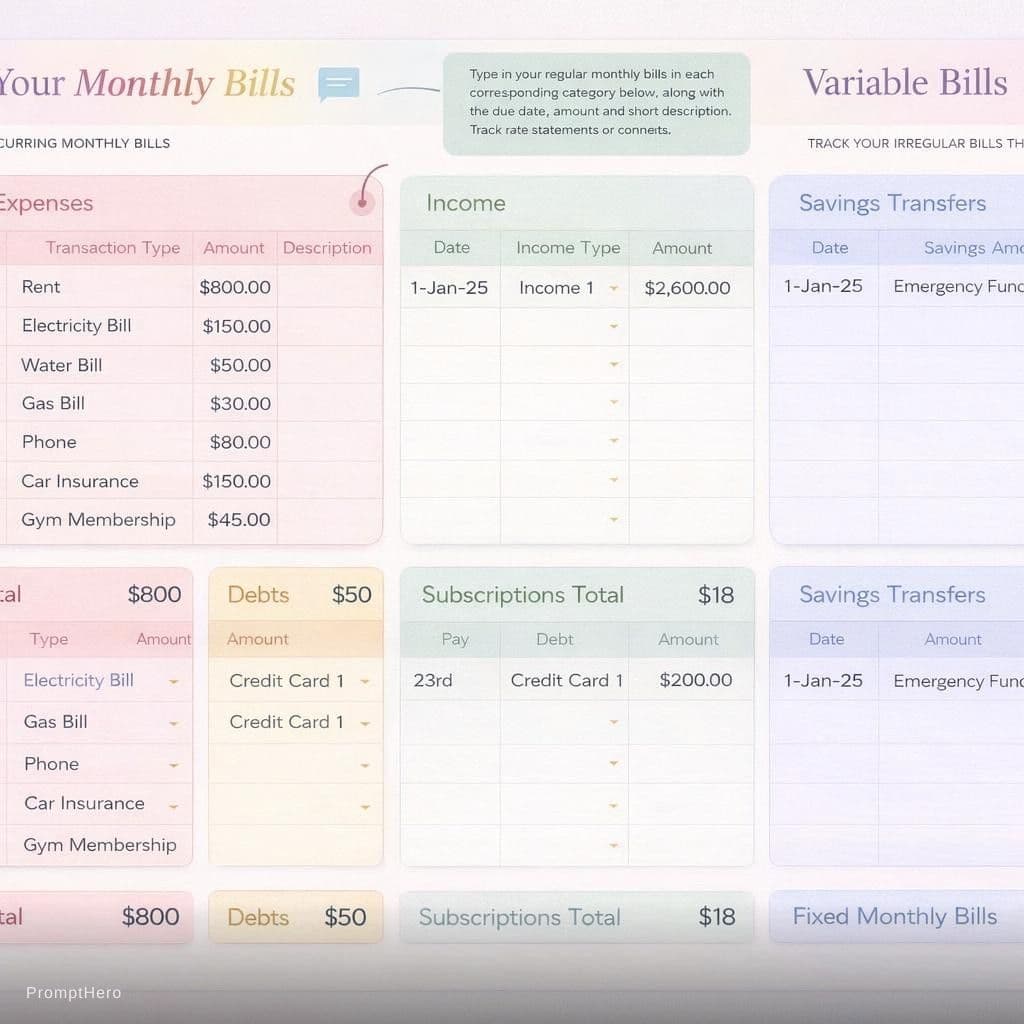 AI generated: A budget sheet like this 