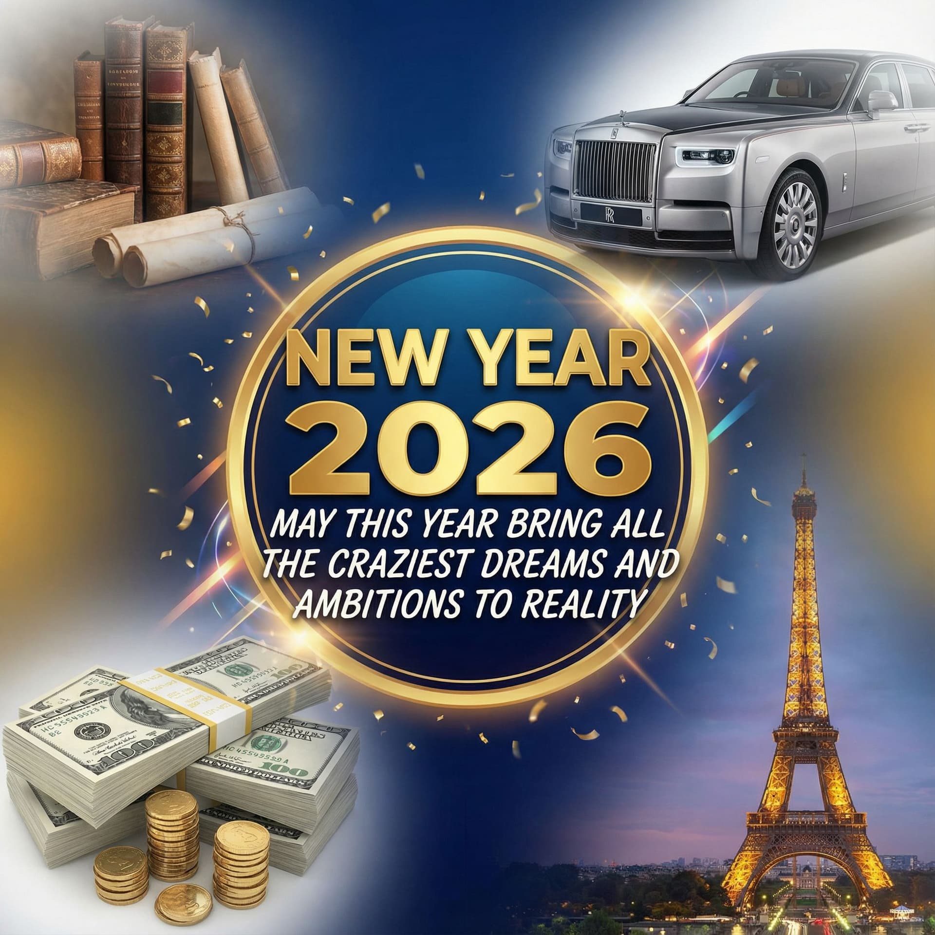 AI generated: i want An biggest image poster possible for new year 2026 where the main slogan and only text to be ...