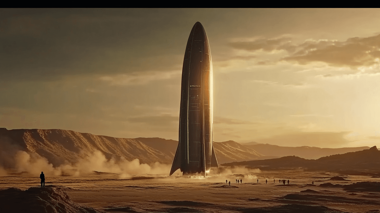 AI generated: [Photorealistic SpaceX Starship External Visualization at 16K Resolution] This animation presents a ...
