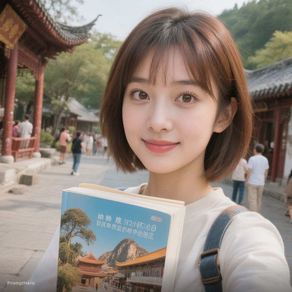 AI generated: Chinese young teacher with a cute face with short hair. Somehow resembles Kim Chaewon and the refere...