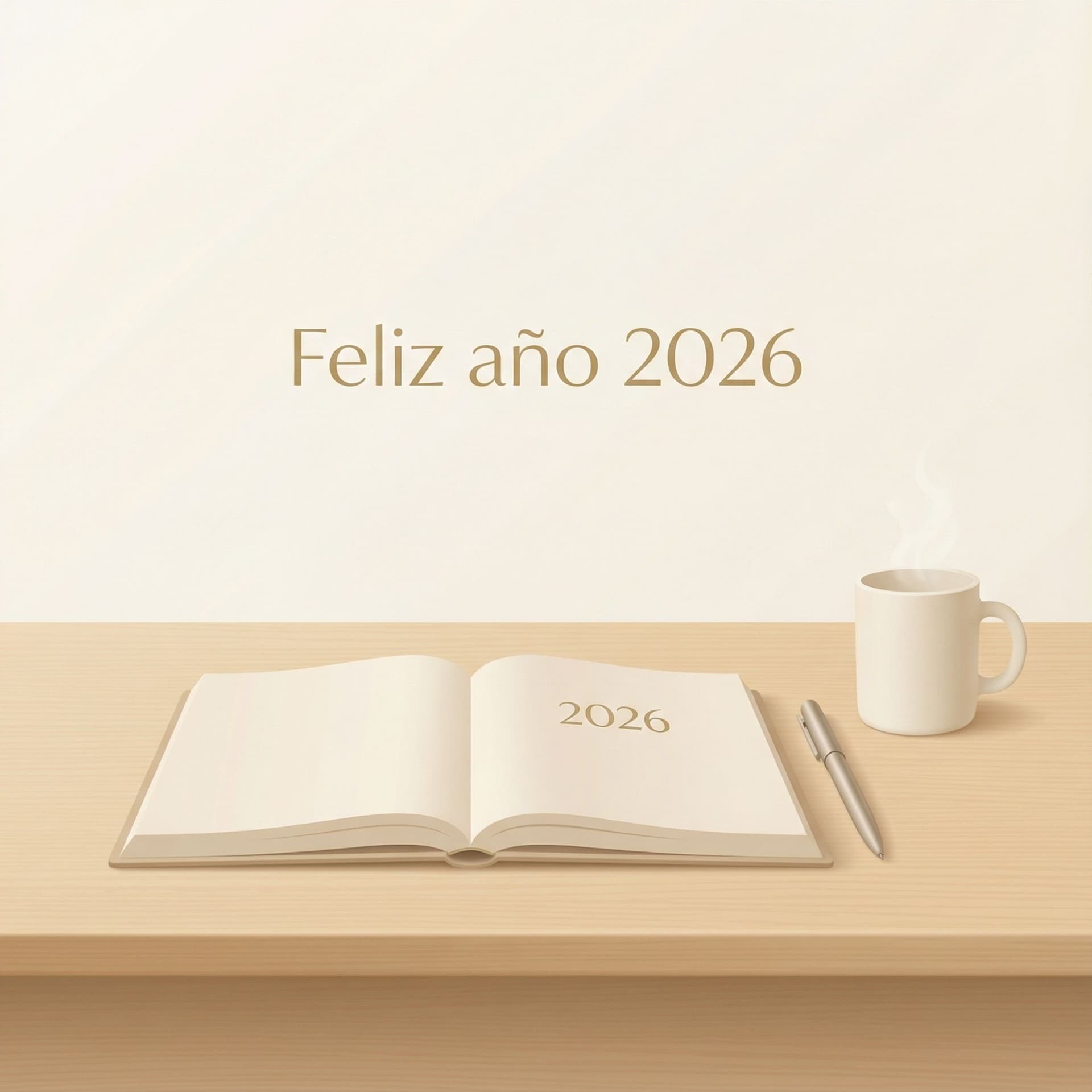 AI generated: A minimalist 3D flat vector illustration for a professional New Year greeting card. The style is cle...