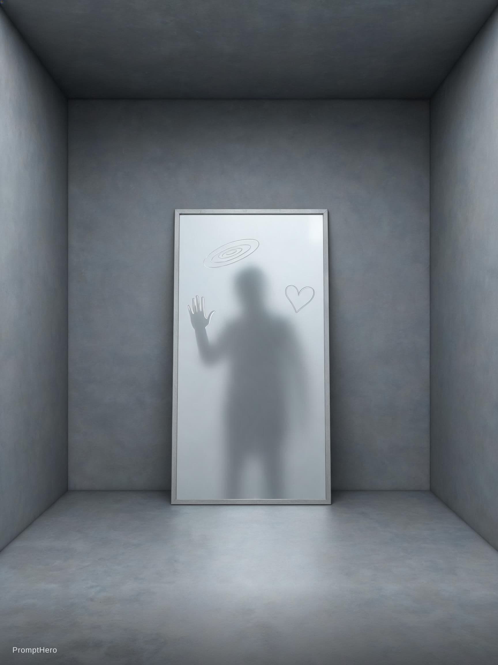AI generated: A quiet room, no windows, no doors. In the center, a mirror – not old, not new. The reflection is no...