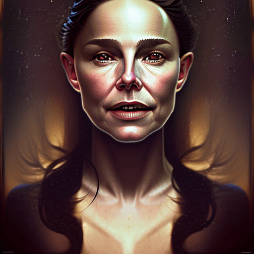 AI generated: Portrait of nathalile Portman, dramatic lighting, illustration by Jonathan Yeo, 4k, extremely expres...