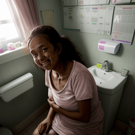 AI generated: Surprisingly winning the lottery ticket, surprise and happy feeling shows on her face in very poor c...