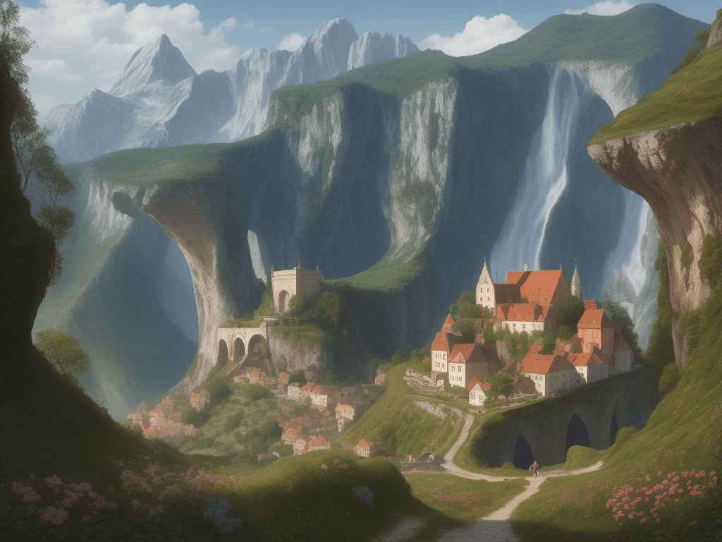 AI generated: European landscape hiding the letters ‘cinta’