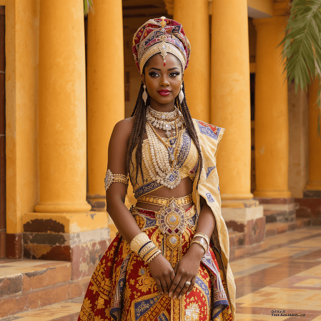 AI generated: full-length view: Queen Yaa Asantewaa of the Ashanti Empire
