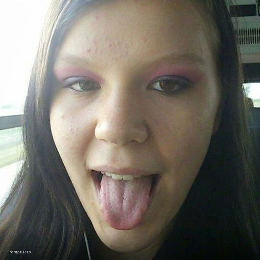 AI generated: Stick the tongue out with a mouth open