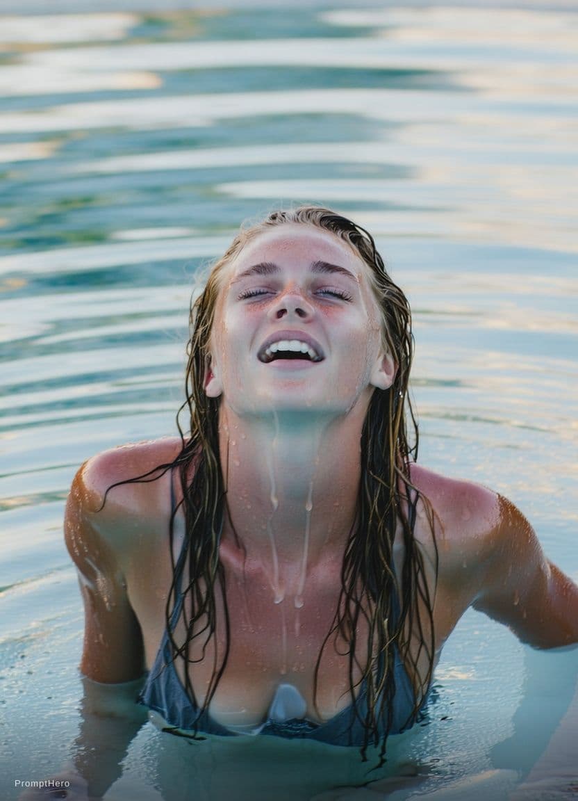 AI generated: In this captivating image, we see a candid photograph of an alluring woman, captured in a 3/4 shot a...