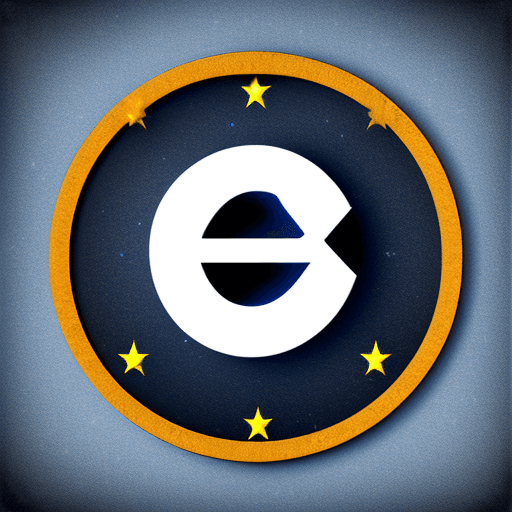 AI generated: inverted euro sign with one crossbar in a circle on a light background with contrasting details and ...