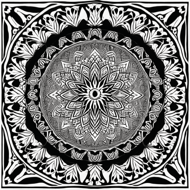 AI generated: ((Heart)), 
mandala, cat full body, mandala body, mandala face, full background mandala, Coloring pa...
