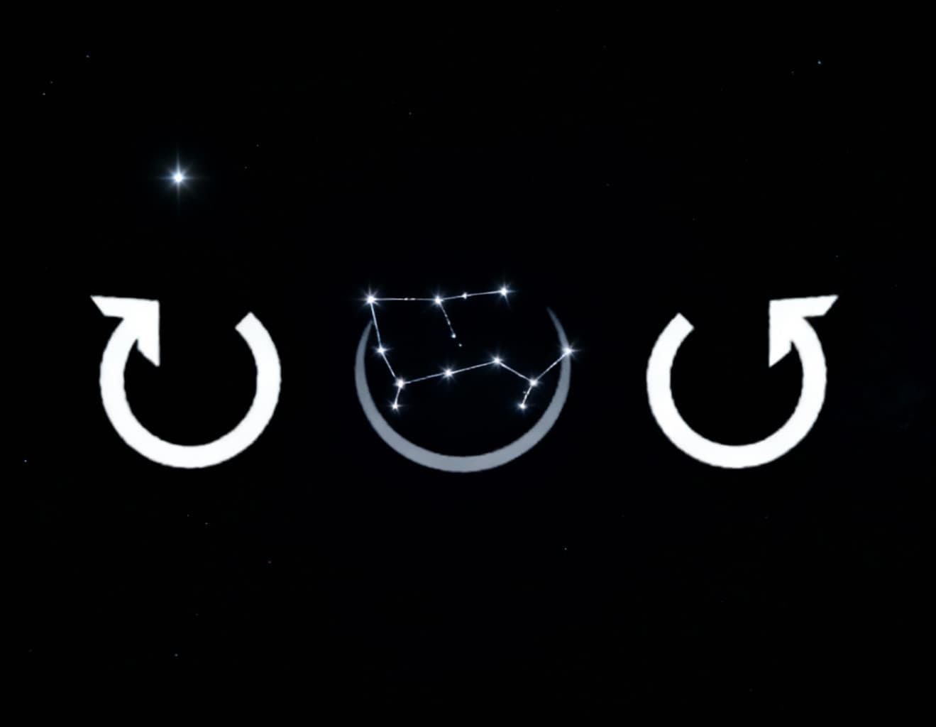 AI generated: Turn this symbol into a star constellation. Near a distant star.