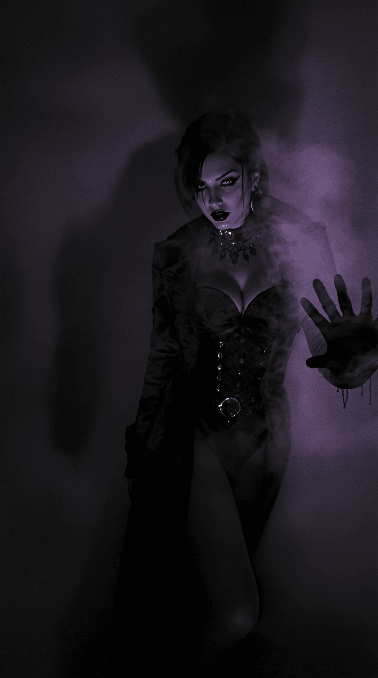 AI generated: lazyup, lazympos, masterpiece, 
masha_character, three-quarter body, gothic rock superheroine in bl...