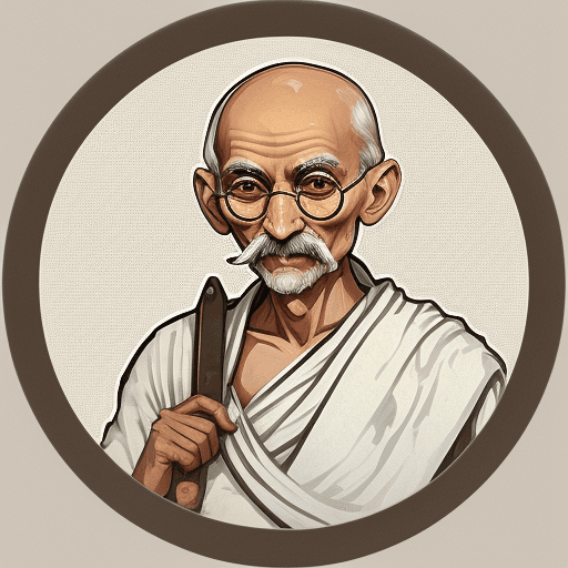AI generated: large pixle Mahatma Gandhi cryptopunks Pixleart with round glasses blank background 