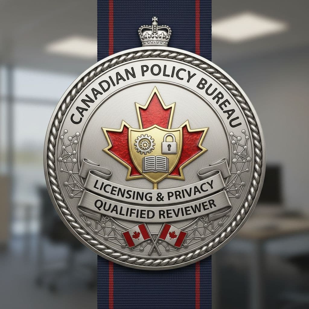 AI generated: Create a professional badge that signifies a qualification from a Canadian bureau, that demonstrates...