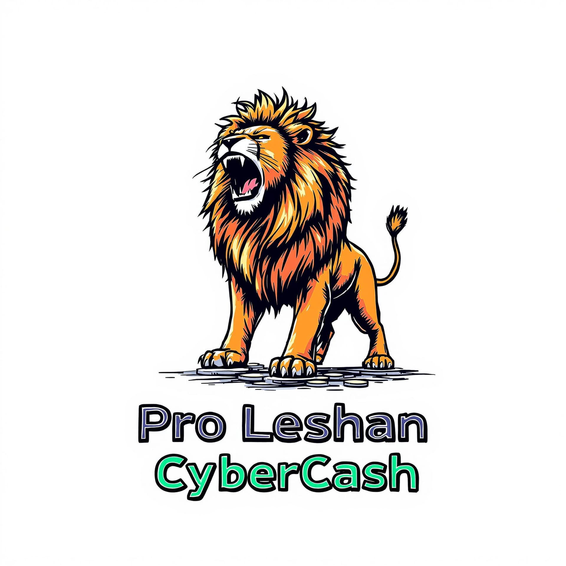 AI generated: A dynamic, hand-drawn illustration of an African male lion in a roaring pose, with its mane flowing ...