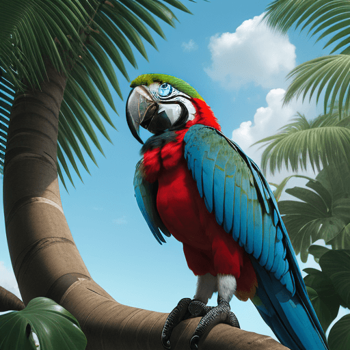 AI generated: macaw in the carribean, natural light, post processing, color grading, wildlife phmacaw in the carri...