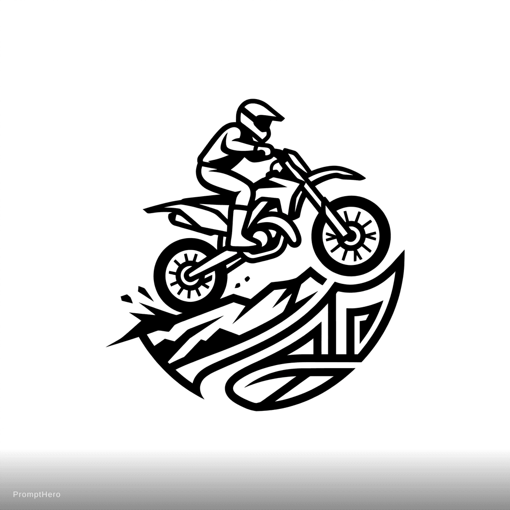 AI generated: dirt mx design logo firmy projetowej oklein motocyklowych