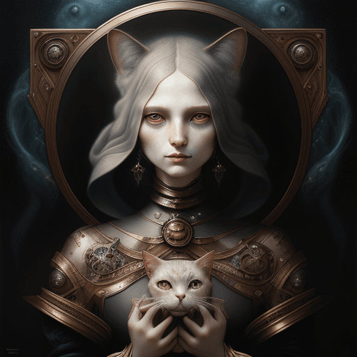 AI generated: futurism, portrait of a surreal , by Tom Bagshaw Agostino Arrivabene, extremely photorealistic, cat