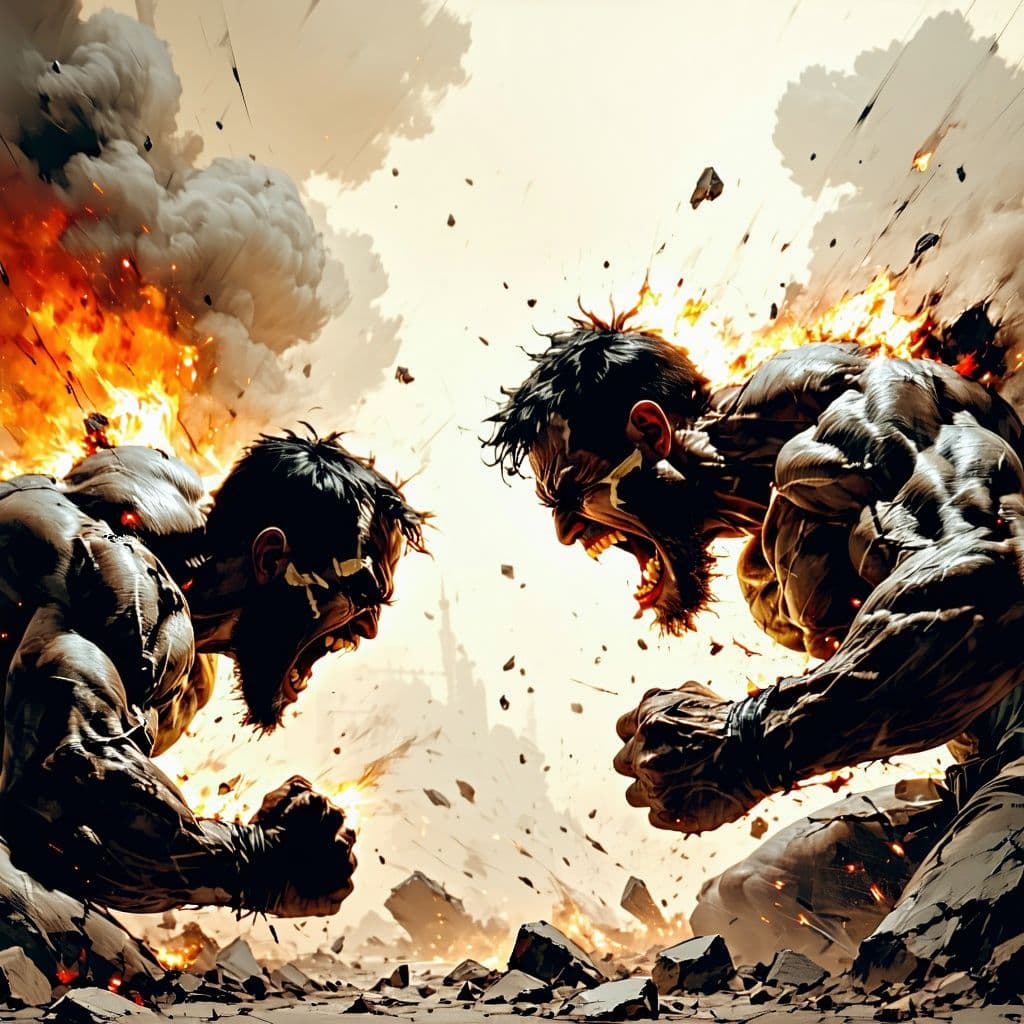 AI generated: strongest men fighting to the death