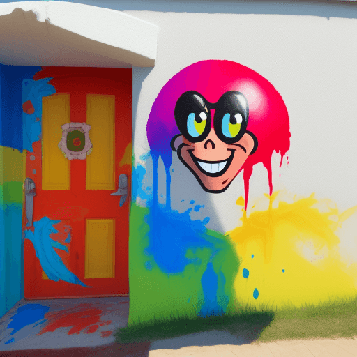 AI generated: funny paint, humsn
