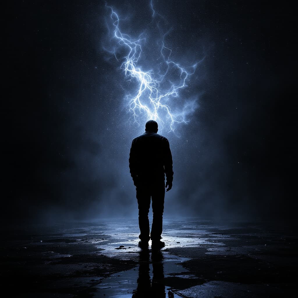 AI generated: a man is alone and crying 