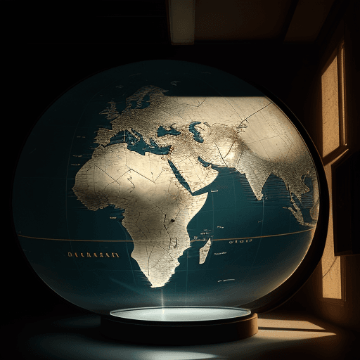 AI generated: Photo of a ultra realistic world of map, dramatic light, 