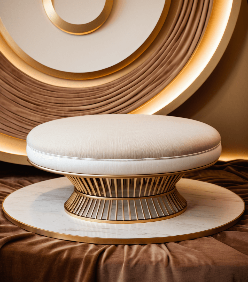 AI generated: a white platform sitting on top of a brown cloth, inspired by Anna Füssli, trending on pexels, abstr...