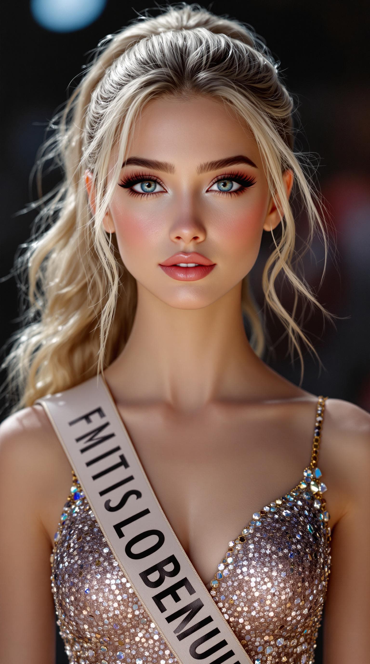 AI generated: A professional photograph of the most beautiful eighth-grade girl in the world, participating in a b...