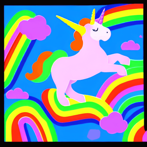 AI generated: Illustration of a unicorn candy land.