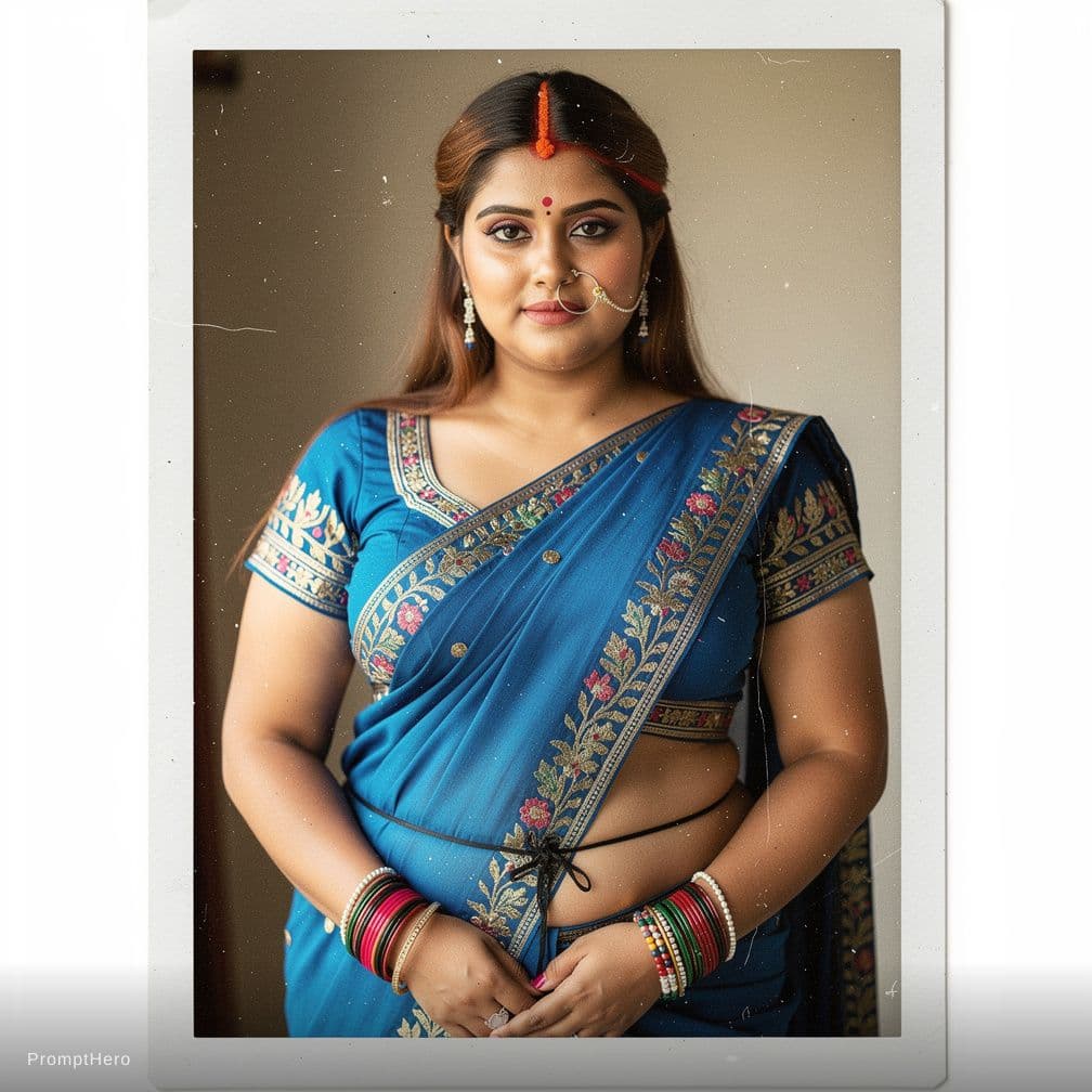 AI generated: Shuhani shah,36 breast size , deep cleavage showing , 21-27 years old, brown hair, Indian hair style...