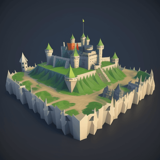 AI generated: a low poly picture of a kingdom